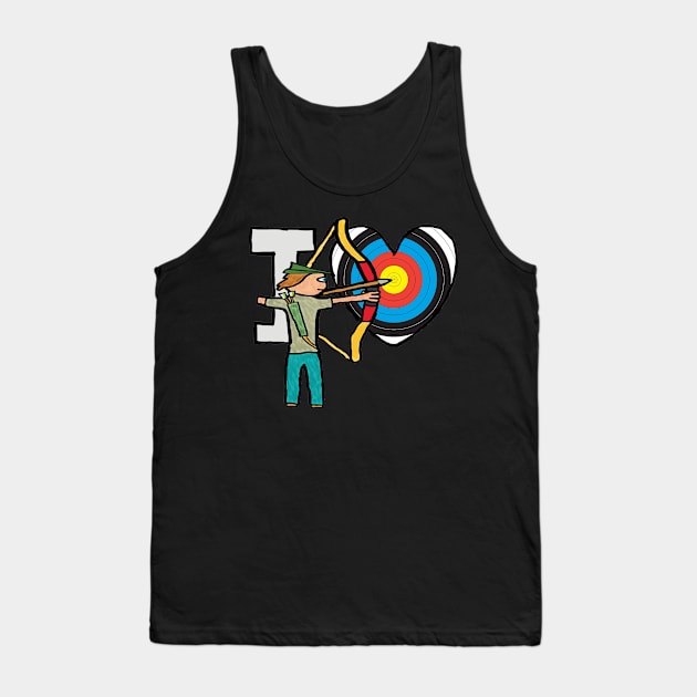 I Love Archery Tank Top by Mark Ewbie